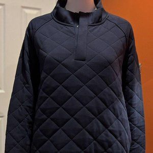 Women's Bamboo Ultra-Soft Quilted Snap Pullover Cozy Earth Size: XXL Navy New